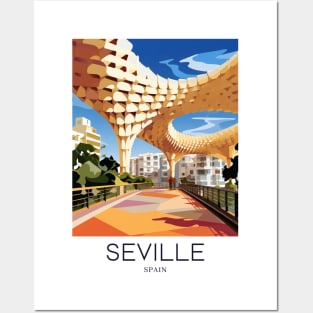 A Pop Art Travel Print of Seville - Spain Posters and Art